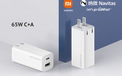 主标题：小米纳微三度携手，小米 65W 1A1C 氮化镓充电器发布！